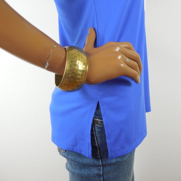 MICHAEL KORS Top S Petite Blue Sleeveless Shirt - Picture 6 of 10